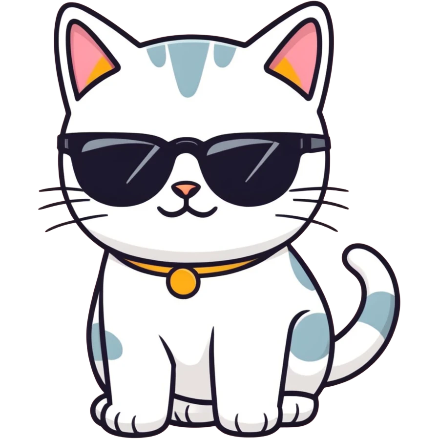 Cat with sunglasses emoji