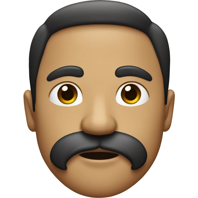 Um pai com bigode calvo com pele morena  emoji