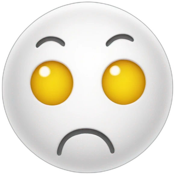 a white blob with a smiley face and a scar on its left eye emoji
