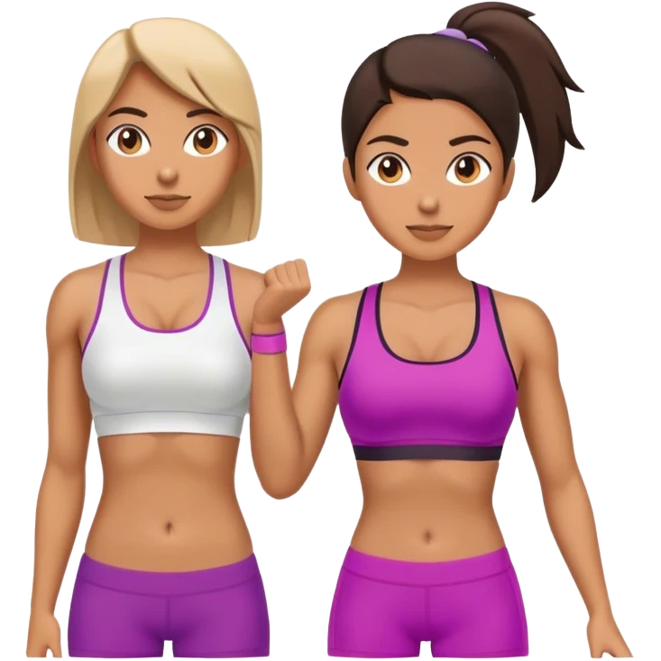 full upper body female front with sports bra emoji