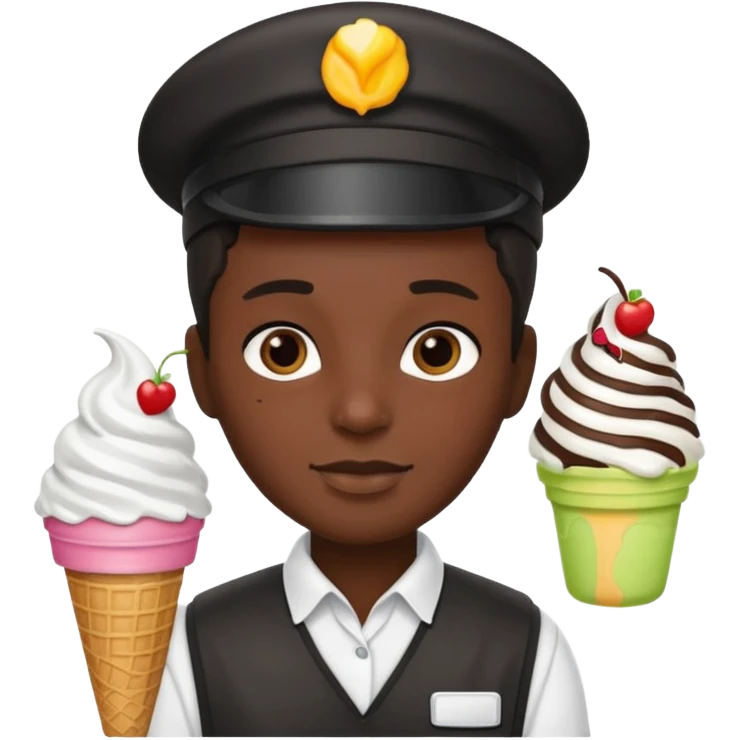 Ice Cream Vendor black  emoji