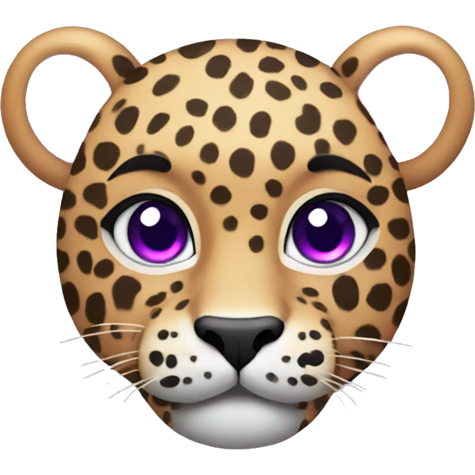leopard with bright purple fur and pink spots emoji