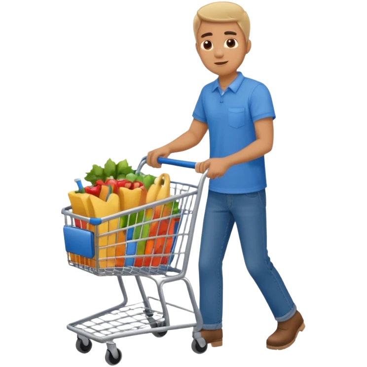 man-with-a-shopping-cart-full-body emoji