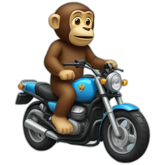 Un singe sur une moto emoji
