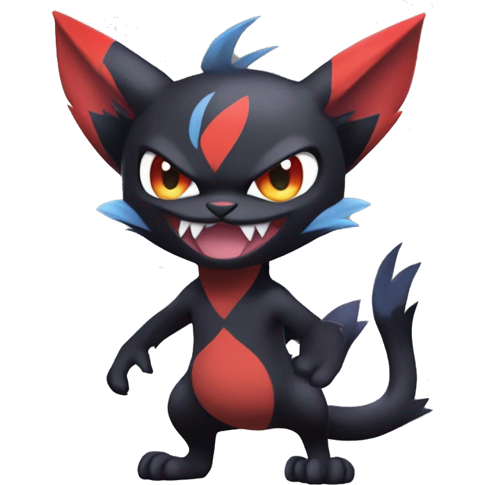 Edgy Cute Cool Kawaii Litten-Noivern-Zoroark-Torracat-Noibat-Pokémon Full Body emoji