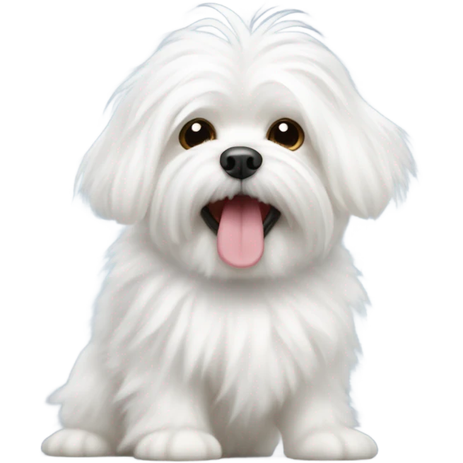 Maltese licking emoji