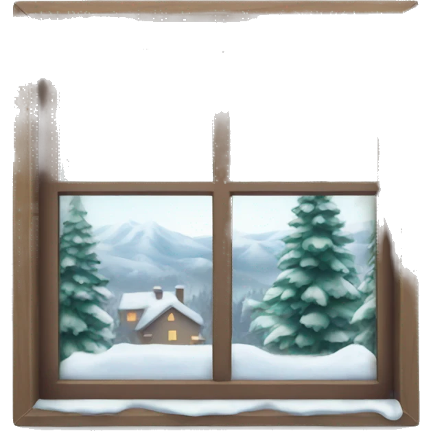 Window with winter view outside  emoji