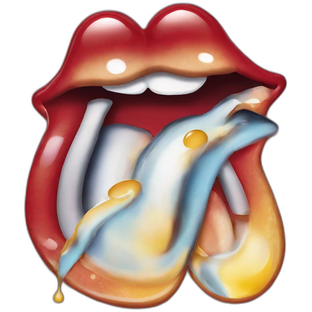 Rolling Stones band logo as liquid emoji