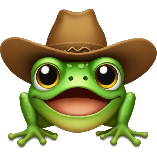 Frog with a cowboy hat  emoji