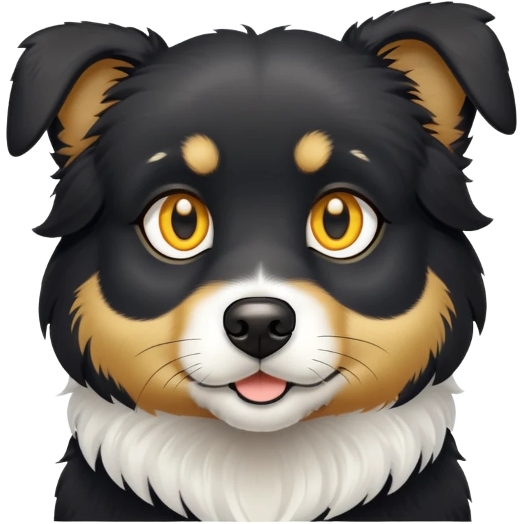 Black dog with white chest emoji