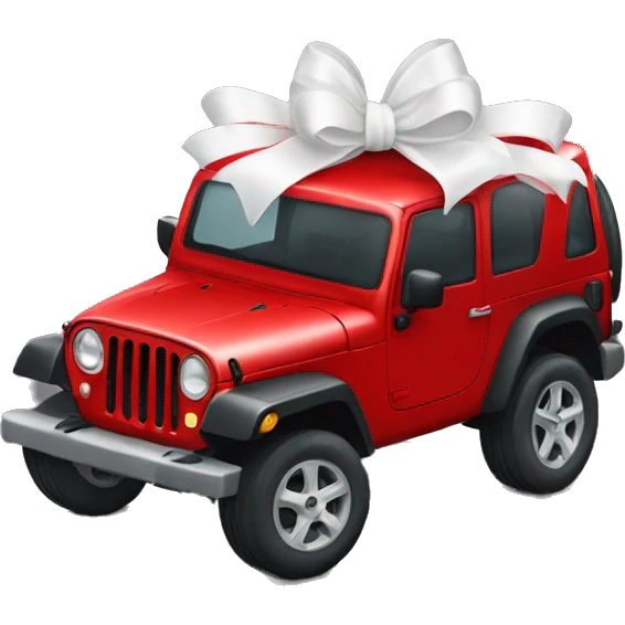 Red jeep white bow emoji