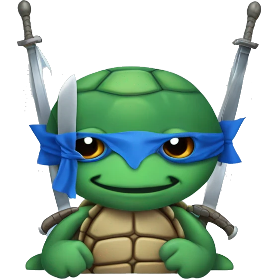 Turtle with a blue mask and swords emoji
