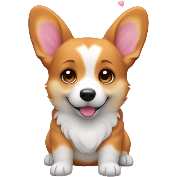 Corgi Puppe with hearts around it’s Head  emoji