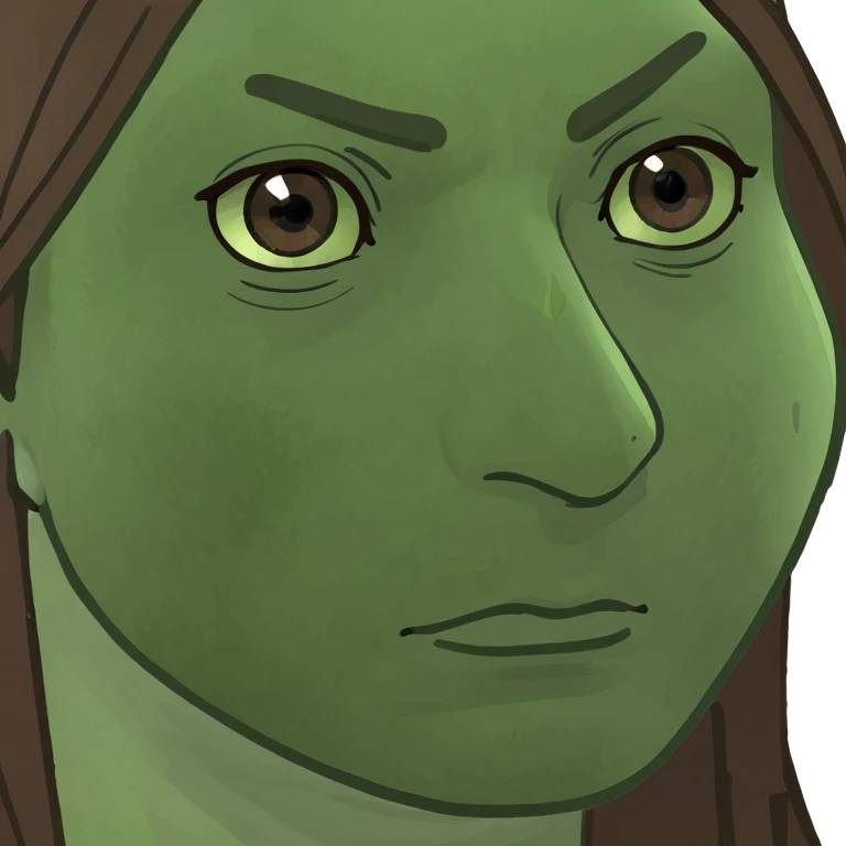 menina com cabelos lisos e castanhos longos com olhos castanhos e machucados em baixo dos olhos  emoji