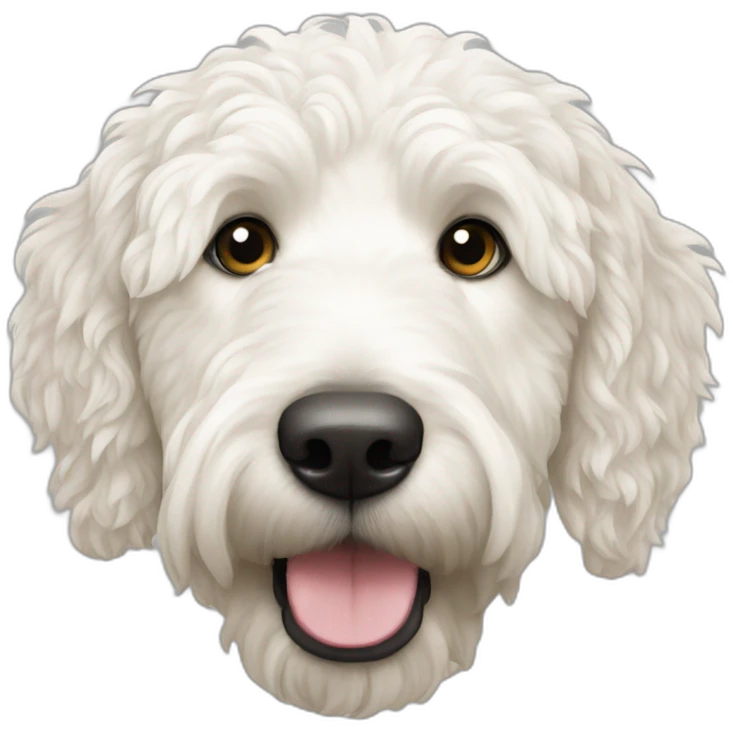 White golden doodle head emoji