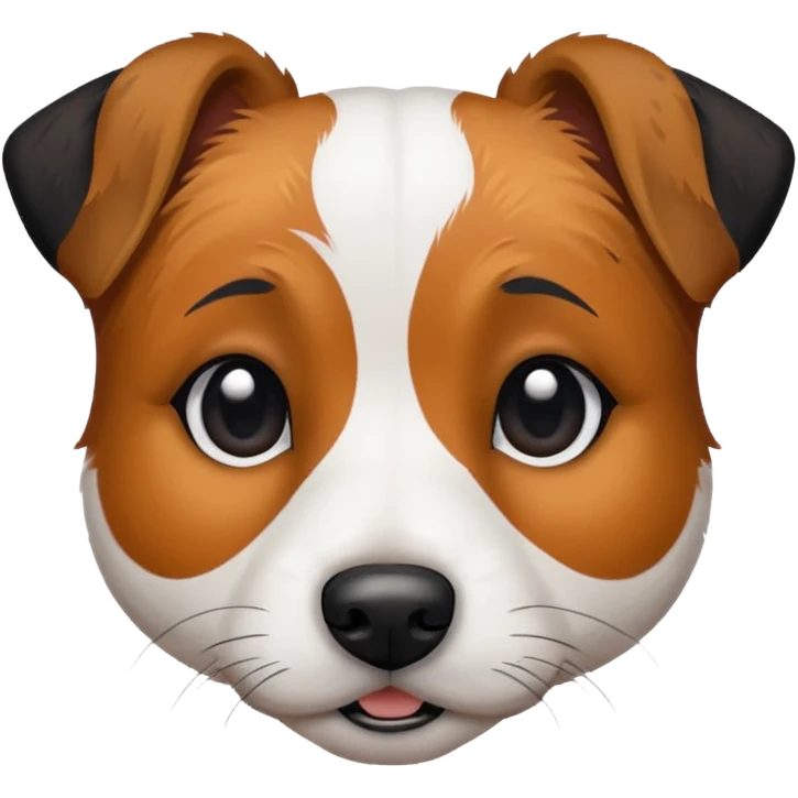Strävhårig jack russel med svarta öron resten helt vit emoji