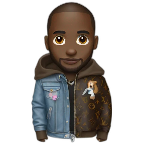 Virgil Abloh with louis Vuitton jacket emoji