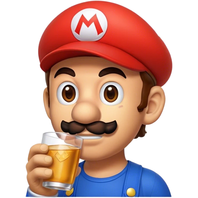 Super Mario drinking emoji