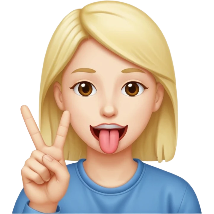 Fait un mélange des deux emojis suivant : 😝✌️ emoji
