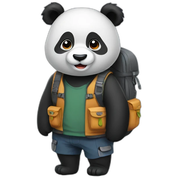 panda wearing a backpack emoji