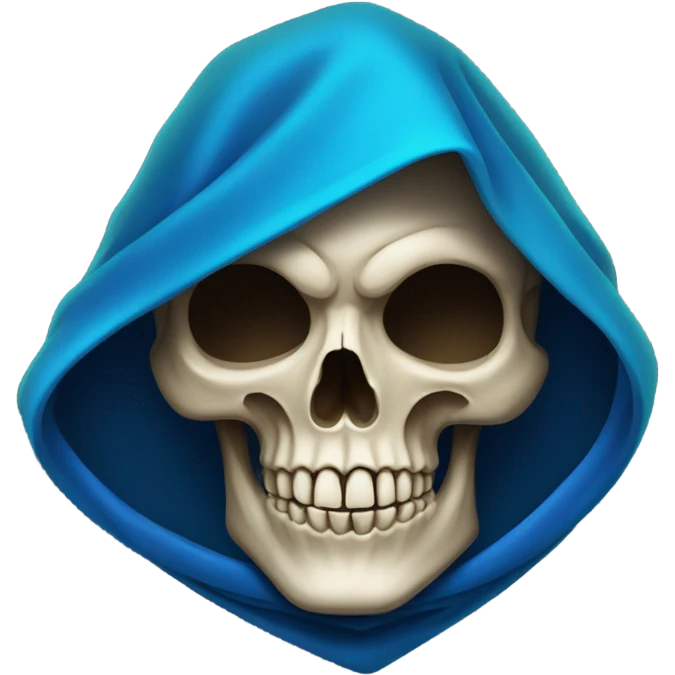 skull wearing blue hood and cloak emoji