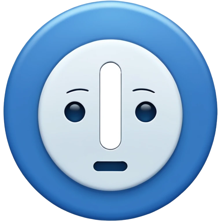 Blue circle with irregularities on it on it is boundaries and it should have a white tick no face emoji