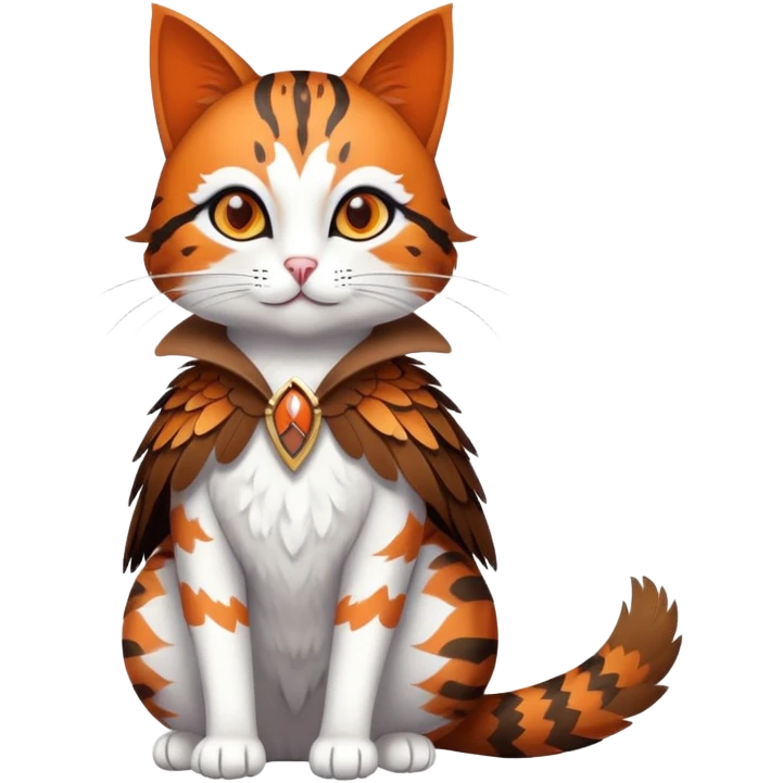 pheasant in a playful cat costume, sitting pose emoji