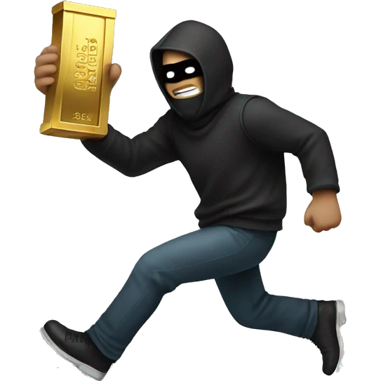 Robber getting away with gold bars emoji