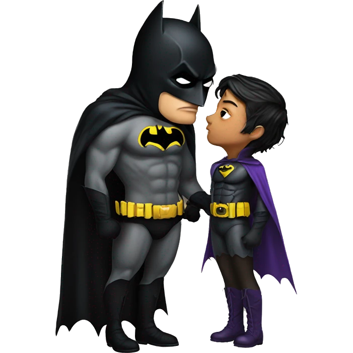 batman kissing black robin emoji
