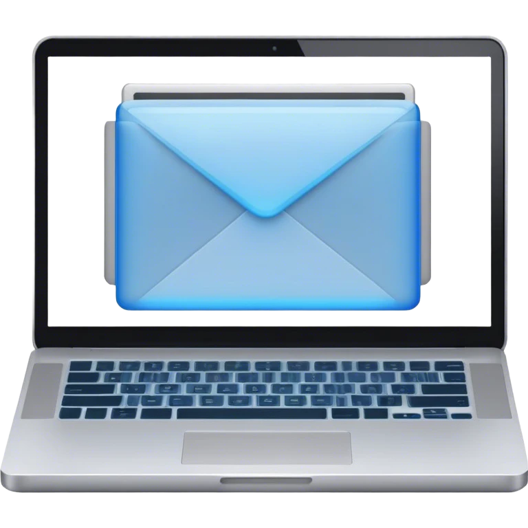 Create an emoji representing blogging. The design should feature an open laptop or tablet with a visible blog post on the screen. Use professional colors like blue, gray, and black. Make the background transparent. emoji