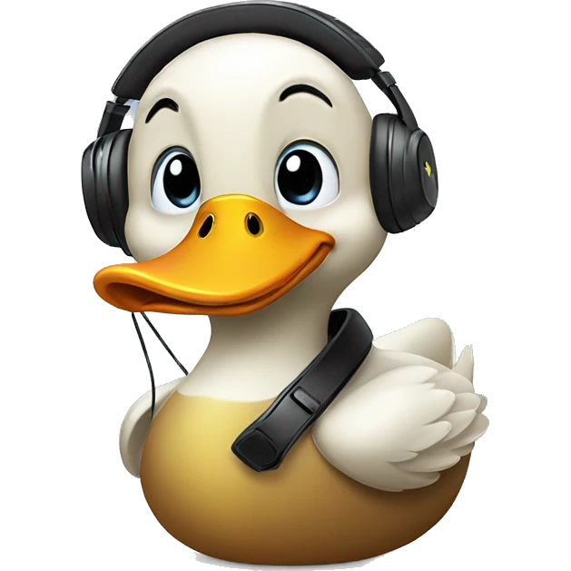 duck listening with headphone emoji