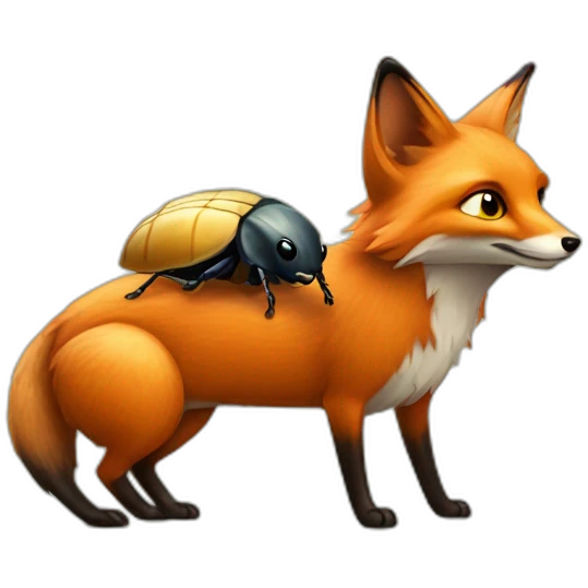 Fox and a beetle emoji