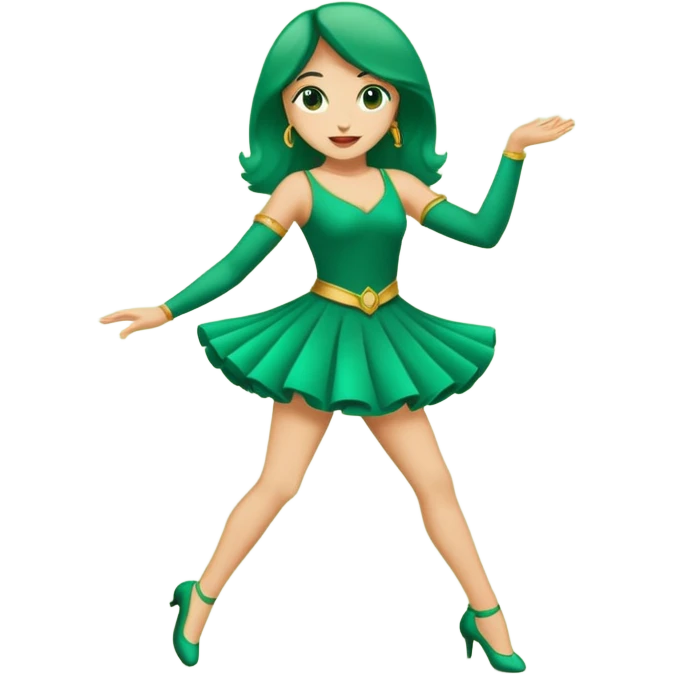 el numero 3 bailando en un fondo verde emoji