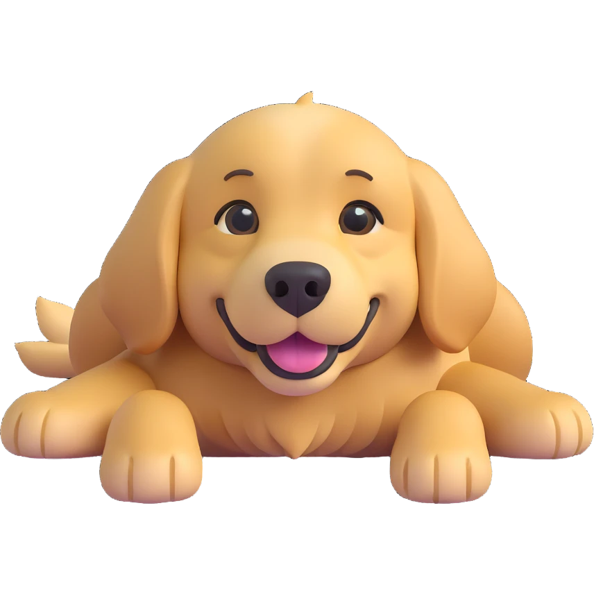 adorable golden retriever lying face up emoji