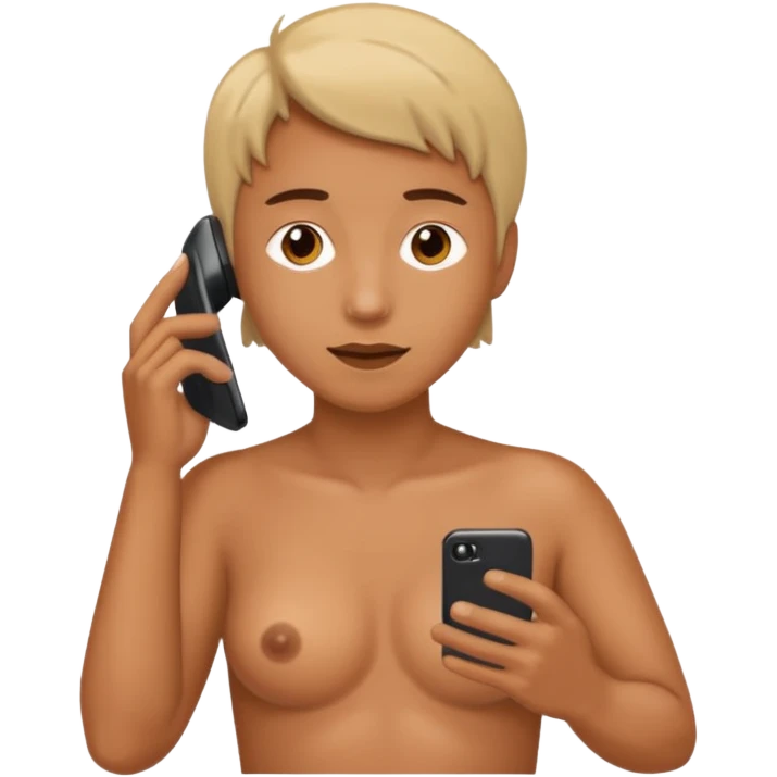 Nude on phone emoji