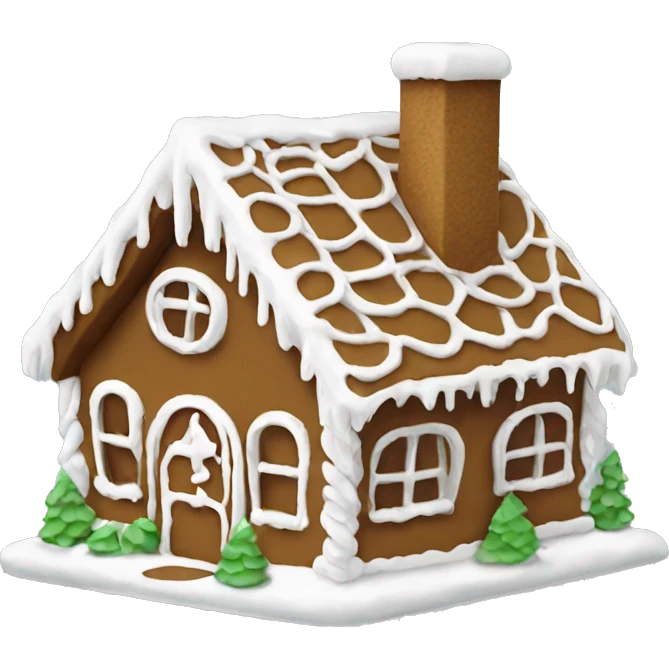 gingerbread house with only white details simple emoji