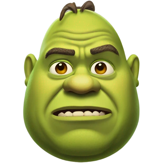 Fatterface Shrek in a dark green background emoji