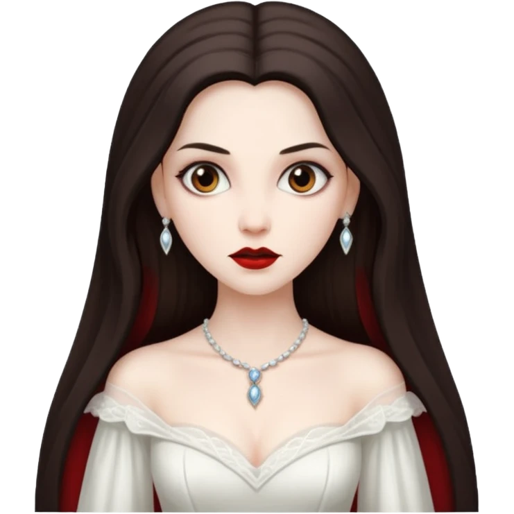 Bride of Dracula with long dark brown hair emoji