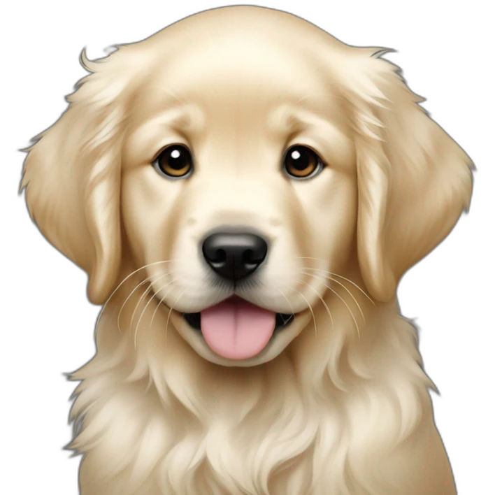 English cream Golden retriever puppy realistic  emoji