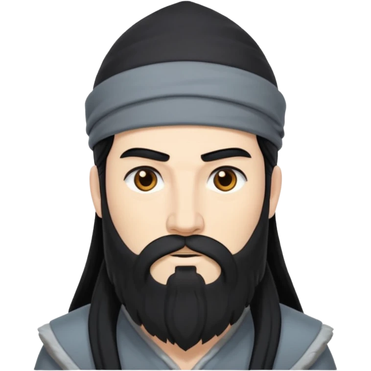 Boreas, God of the North Wind from Gods and Goddesses with black hair and beard, grey outfit emoji