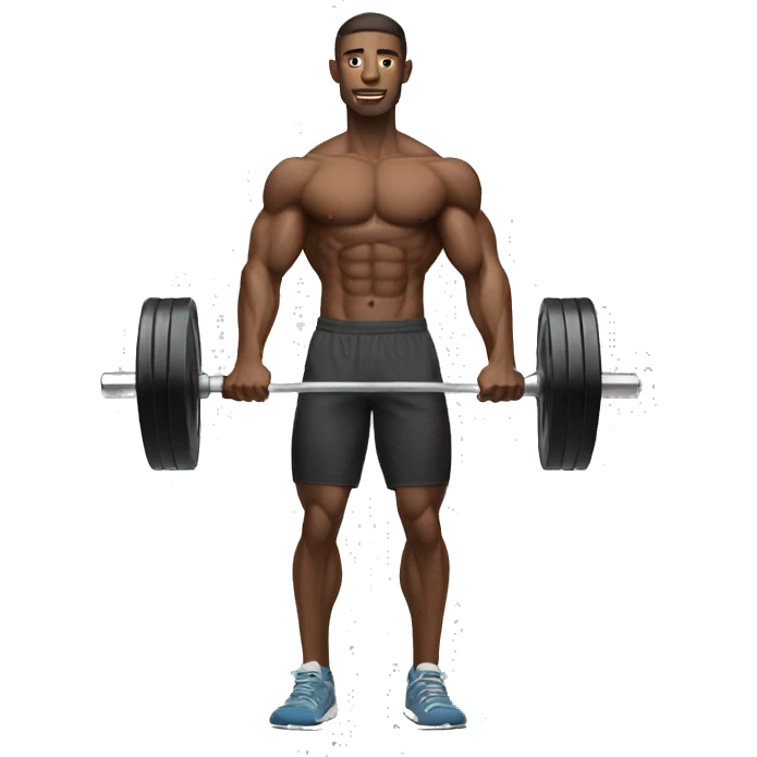 Skinny men lifting weights emoji