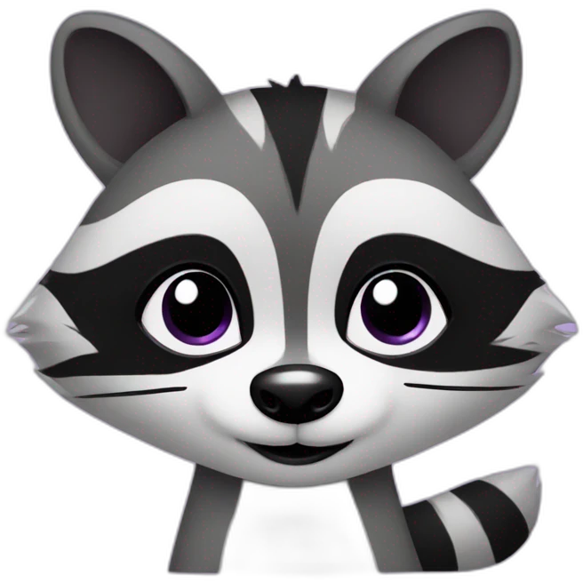 Cute violet raccoon LOL emoji