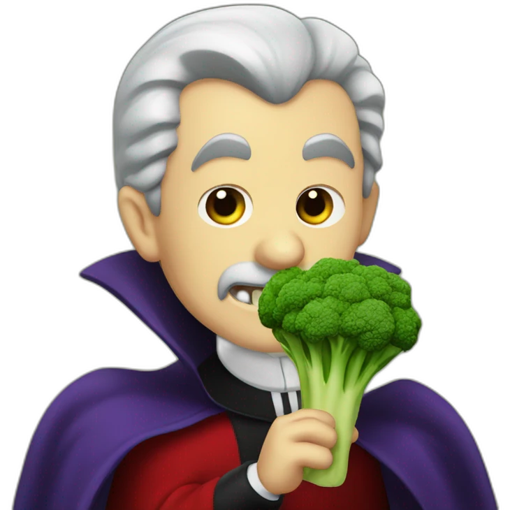 count dracula eating broccoli emoji