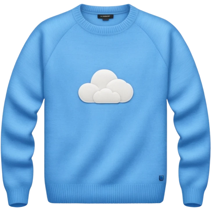 sky-blue wool sweater with light fabric folds and soft shading, casual style, Knitten. emoji