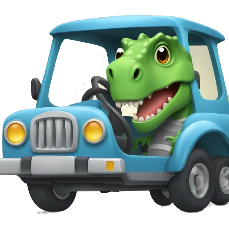 Dinosaur in a car emoji