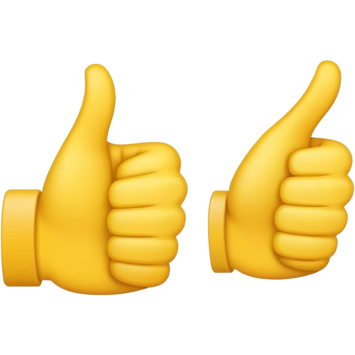 Thumbs up emoji with the thumb cut off emoji