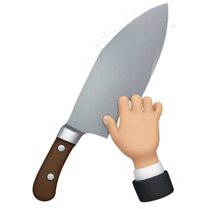 Knife in a hand facing front emoji