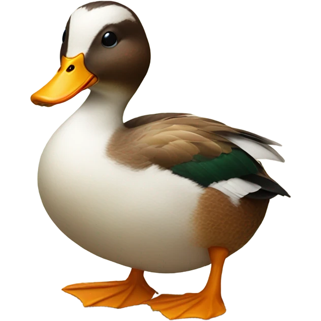 Duck holding a pumpkin emoji