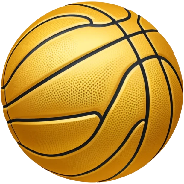 basketball with luxury gold metallic surface instead of orange, black lines pattern of a basketball emoji