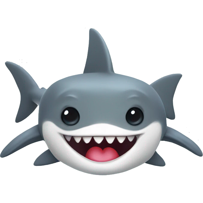 Cute hammer head shark with heart eyes emoji